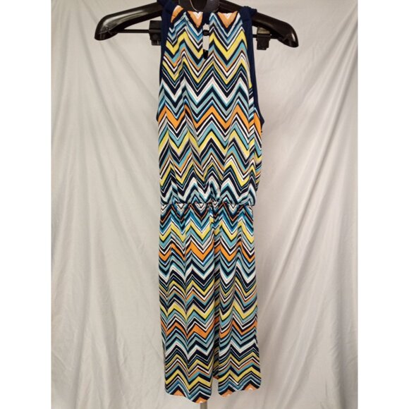 Apt. 9 Women's Blue Orange Zig Zag Printed Mini Dress Size Small - Picture 4 of 6